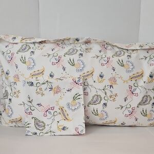 DownTown Company Floral Paisley Yellow Green Blue Cotton King Pillow Shams Set